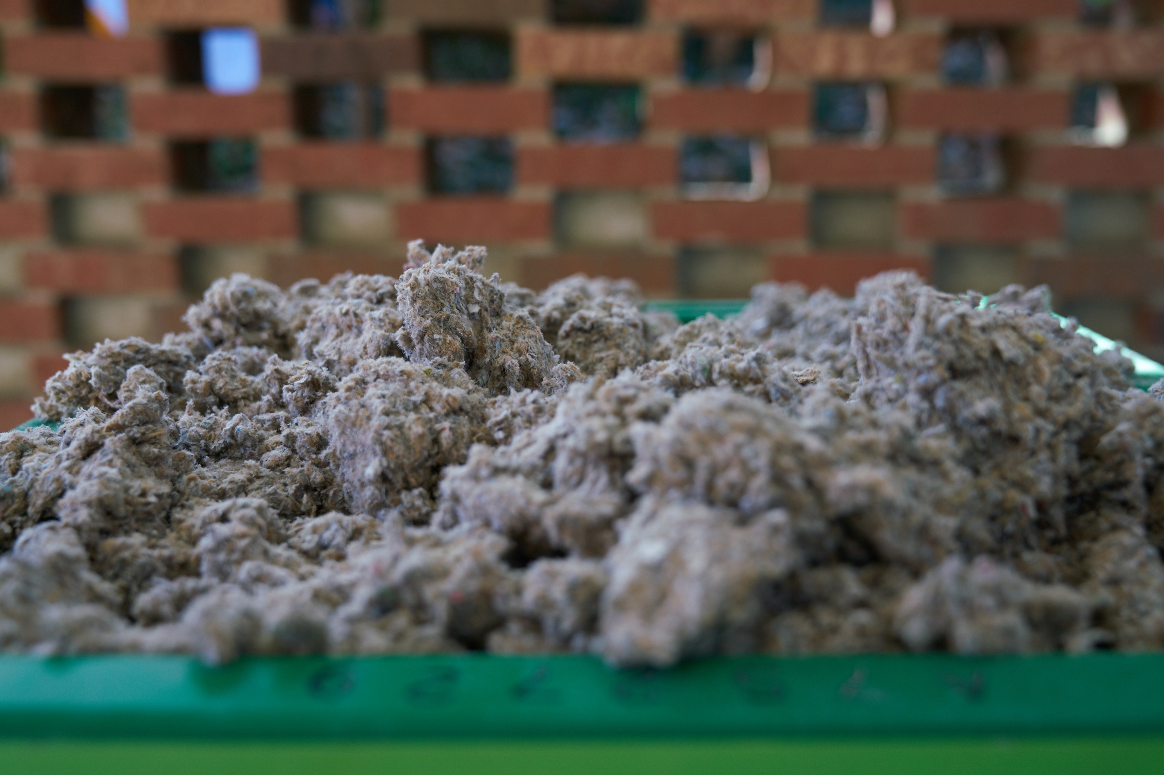 close up of cellulose insulation material color and texture 
