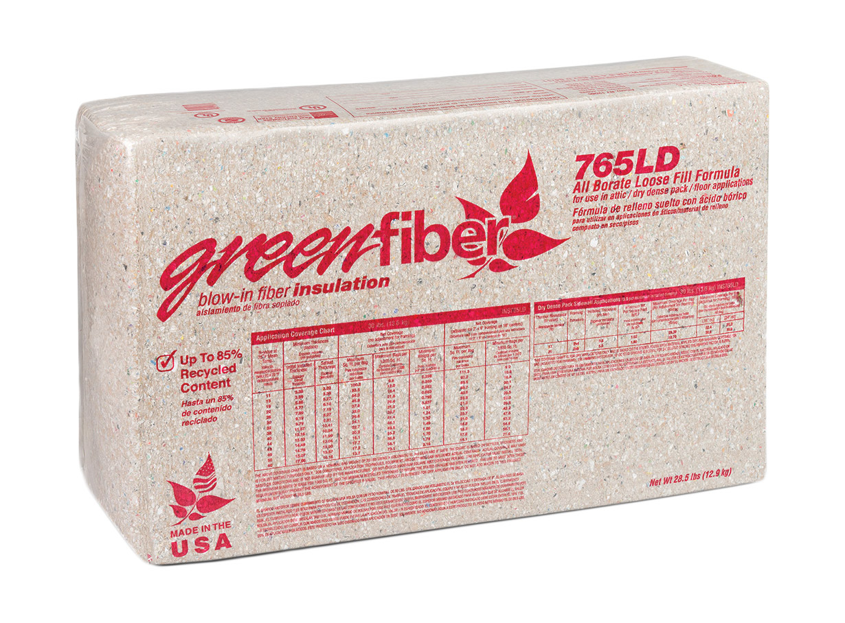 Green Fiber Cellulose Insulation Coverage Chart